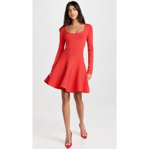 Cara Cara Red Lisha A line long sleeve knitted Dress sz XL